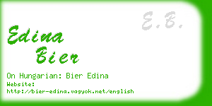edina bier business card